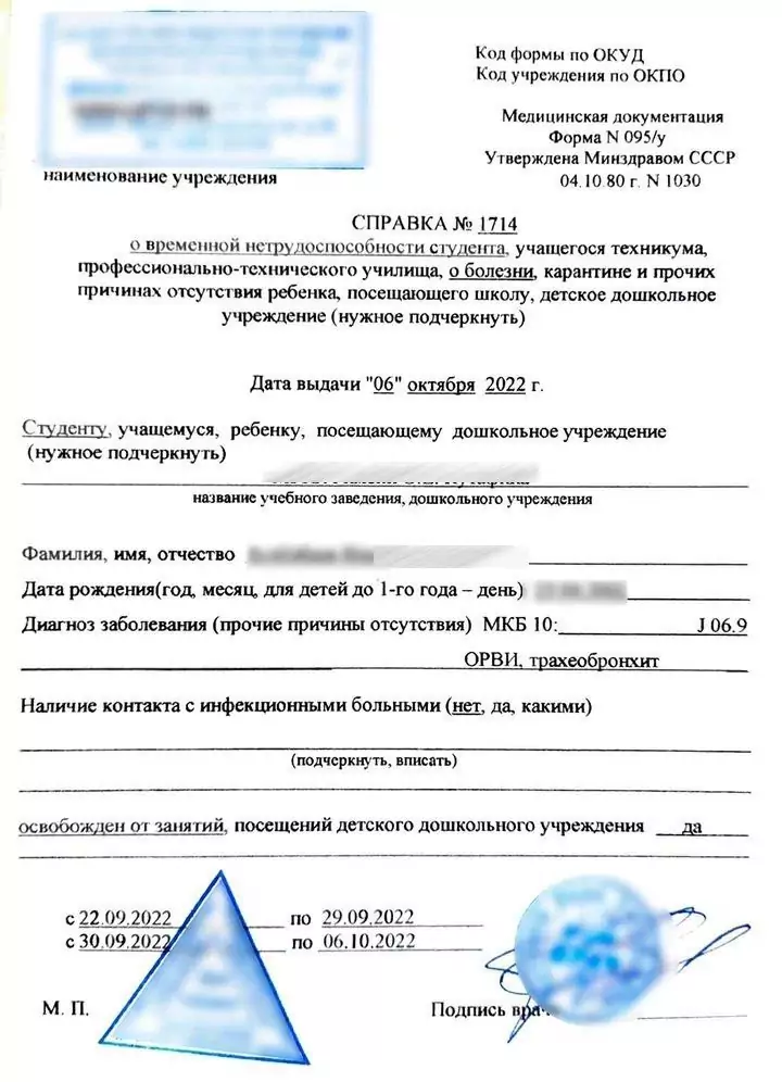 Купить комплект справок для учащихся: 027 и 095
